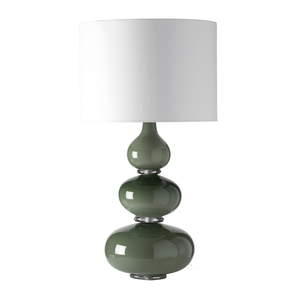 Aragoa Crystal Glass Lamp by William Yeoward in Sage Green